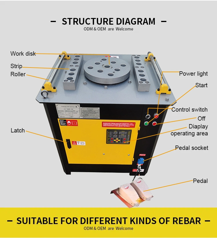 Gw-40 6-60mm Automatic Steel Bar/Rebar Stirrups Bending Machine Rebar Bender